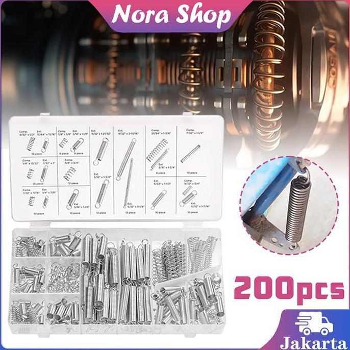 DZAPIRA 200pcs Per Pegas Tarik Dan Tekan Spring Tarik Elastis Per Pegas Open Coil Spring Untuk Extru