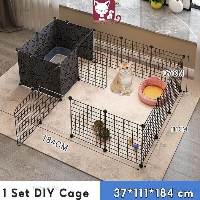 EZESJIT 1 Set Kandang Kucing Alumunium 6kamar Pagar Kucing Tinggi Tingkat Kandang Kucing kandang  ku