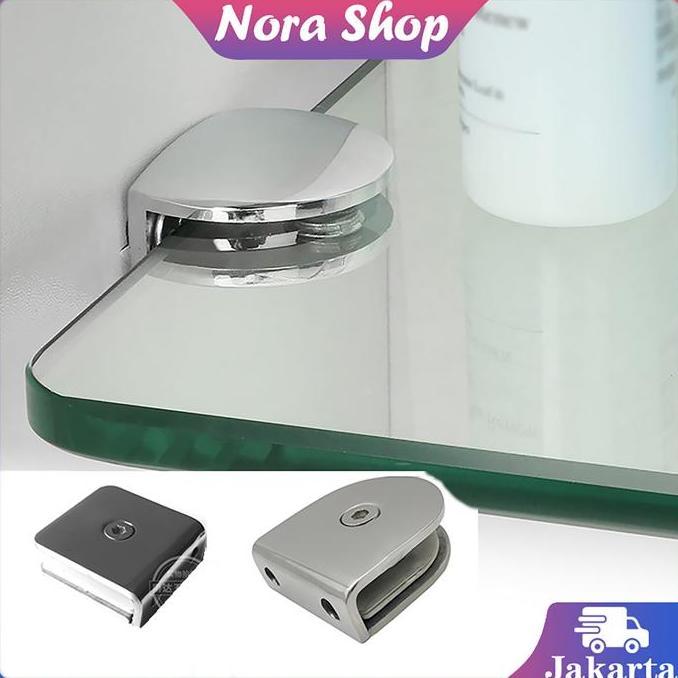 HASQUINE Penjepit Kaca Stainless Glass Clip Penjepit Kaca Dinding Penjepit Sudut Kaca Jepitan Kaca S