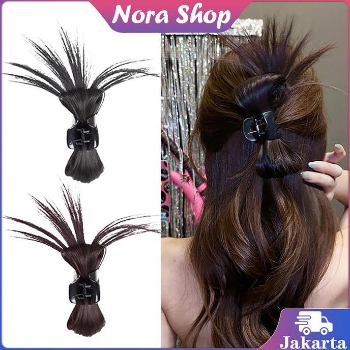 HASQUINE Jepit Cakar Rambut Palsu Sanggul Cepol Rambut Jepit Rambut Palsu Wanita