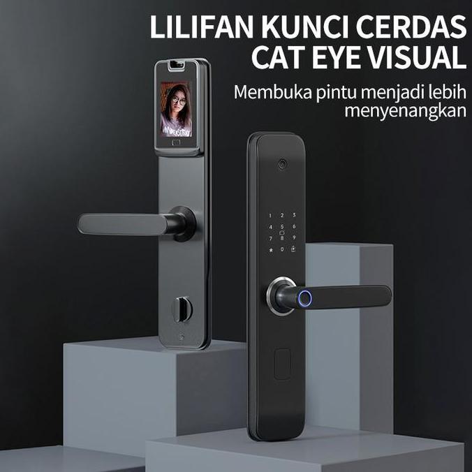 GUNEMANE Kunci digital pintar/kunci pintu sidik jari/kunci pintu elektronik keamanan /kunci pintu ka