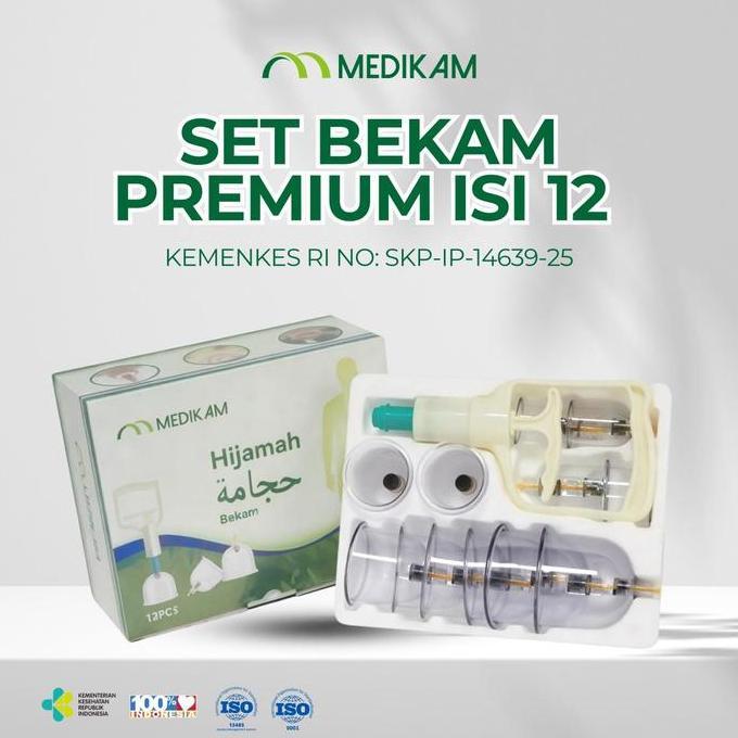 *Ready Stock* Bekam Set (Isi 12 Kop)(Pamp Bekam) Hijamah Alat Kop Bekam Cupping - MedikamHijamah