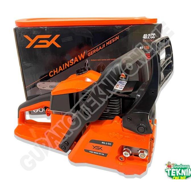 Mesin Chainsaw 16" Bar Gigi YASUKA YSK1800 XT-16 2Tak / Mesin Gergaji Kayu Chain Saw Senso Bar Gigi 
