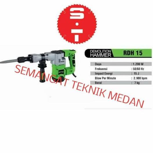 TERMURAH - RDH15 MESIN BOR BOBOK BETON JACK DEMOLITION HAMMER 7 KG 7KG RYU RDH 15