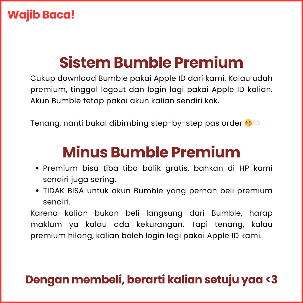 Bumble Premium Ios (Iphone) - Fitur Lengkap | Aman & Bergaransi