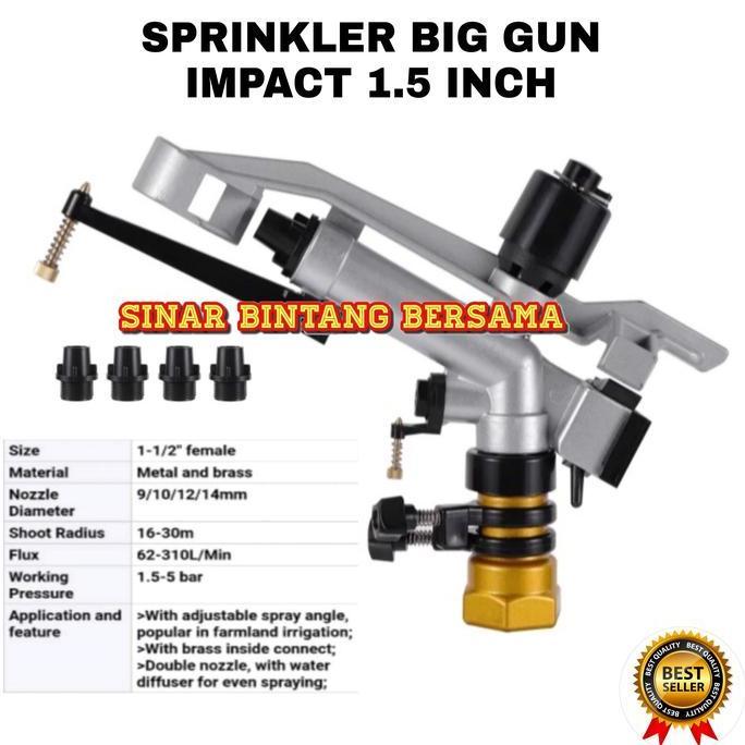 Ready  Sprinkler Big Gun impact 1.5 inch | Sprinkler Pertanian
