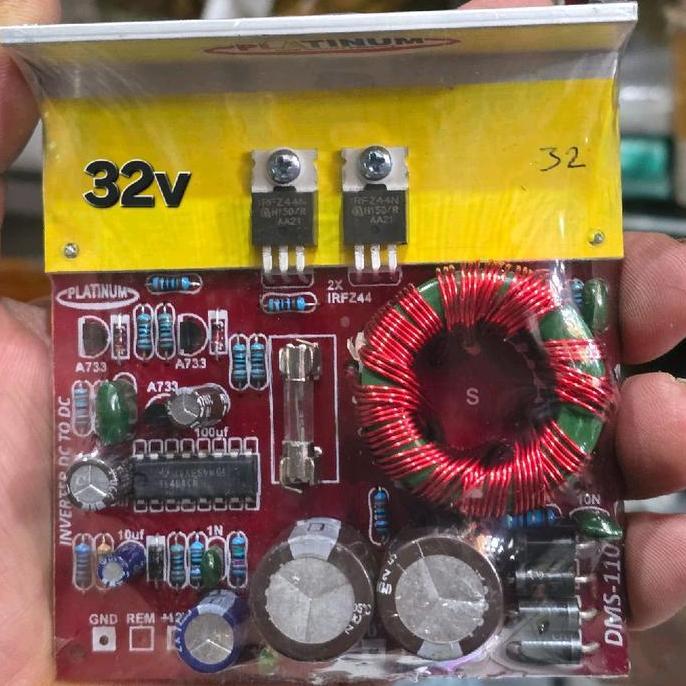 pcb kit inverter dc 12v to 18v 24v 32v ct step up 12v 12 v volt to ct accu jadi simetris audio sound