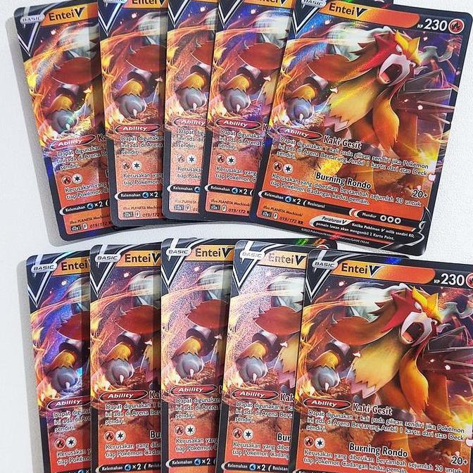 Entei V RR 019/172 S12a - Kartu Pokemon Indonesia