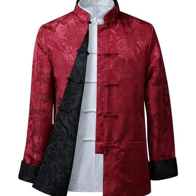 BEST SELLER Baju Cina Pria Baju Cheongsam Bolak Balik Lengan Panjang Pria