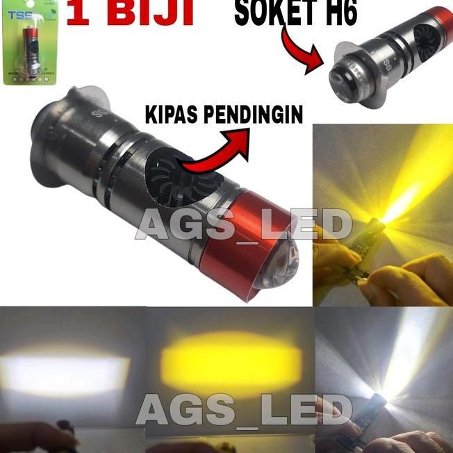 Lampu Utama Motor Soket H6 Laser Led Kipas Terang Arus Dc 30Watt Lampu Utama H6 Kipas Pro Laser Led