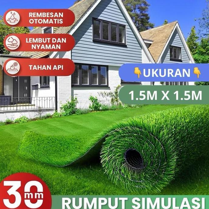 Rumput Sintetis Swiss ukuran 150cm x 150cm - Karpet Rumput Sintetis Full Hijau
