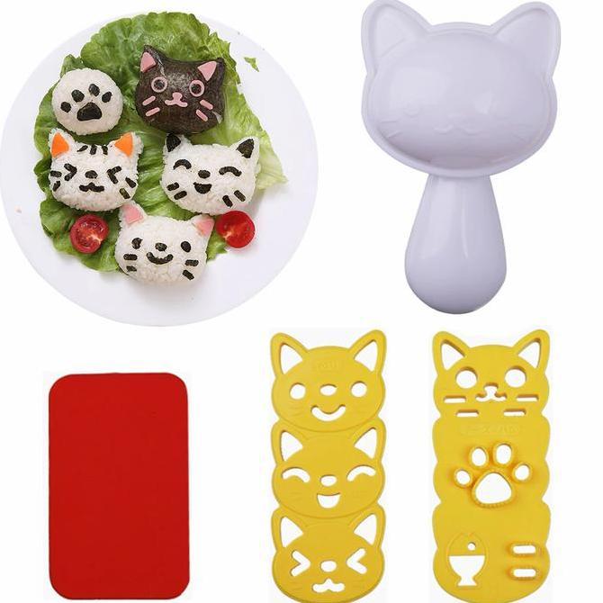 Cetakan Sushi Bento Nasi Kepal / Cetakan Nasi Bekal Onigiri Set EA