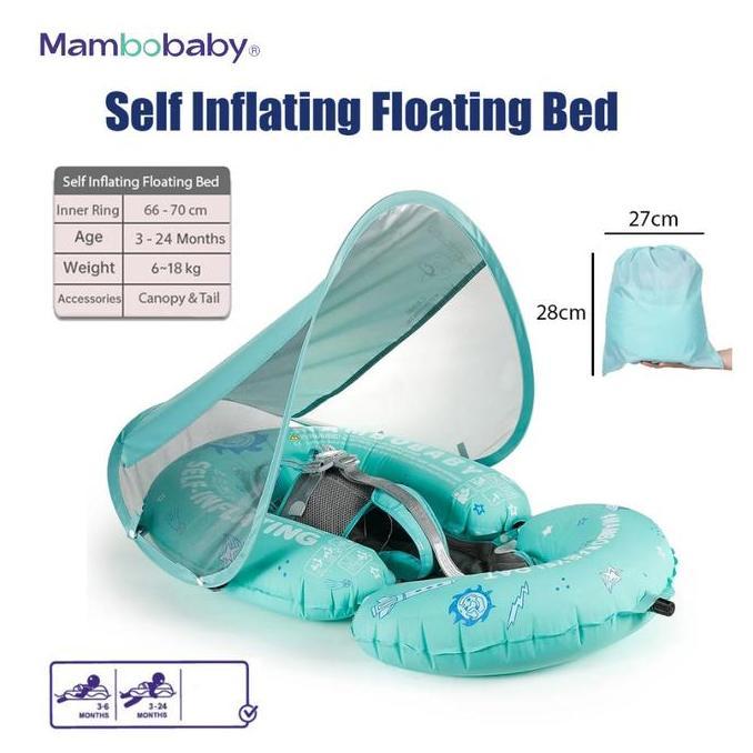 MAMBOBABY SELF INFLATING FLOATING BED PELAMPUNG KASUR BAYI RENANG ANAK   OUTDOOR AIR