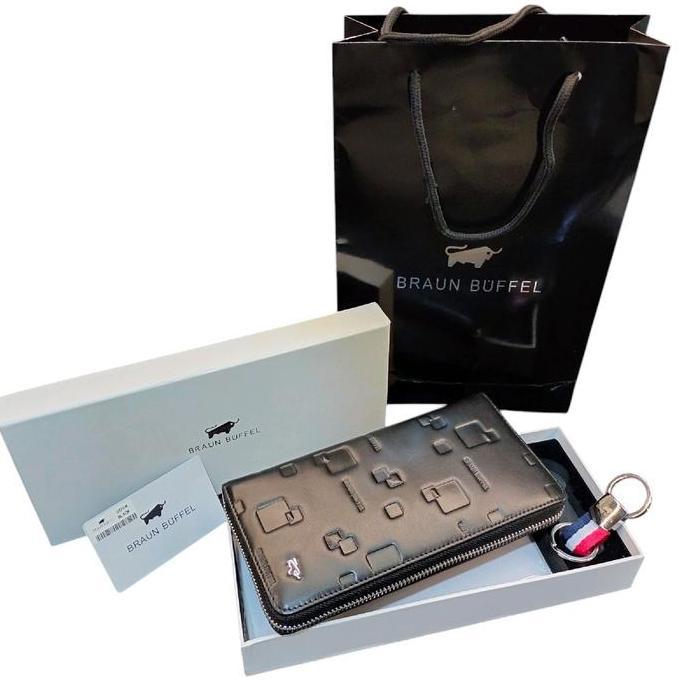 Dompet Braunbuffel Kulit Asli Untuk Pria Dan Wanita Dengan Gantungan Kunci Gratis - Kartu Premium