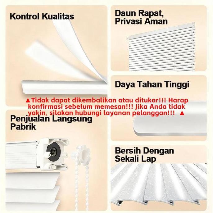 Gorden Kolong Waterproof Tirai Venesia Paduan Aluminium Roller Blind Tirai Gulung Anti Karat Gorden 