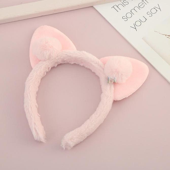 EFLUDOP LNR Shop Lokal Premium Cat Headband Bando Telinga Kucing Full Bulu Halus untuk Anak Dewasa c