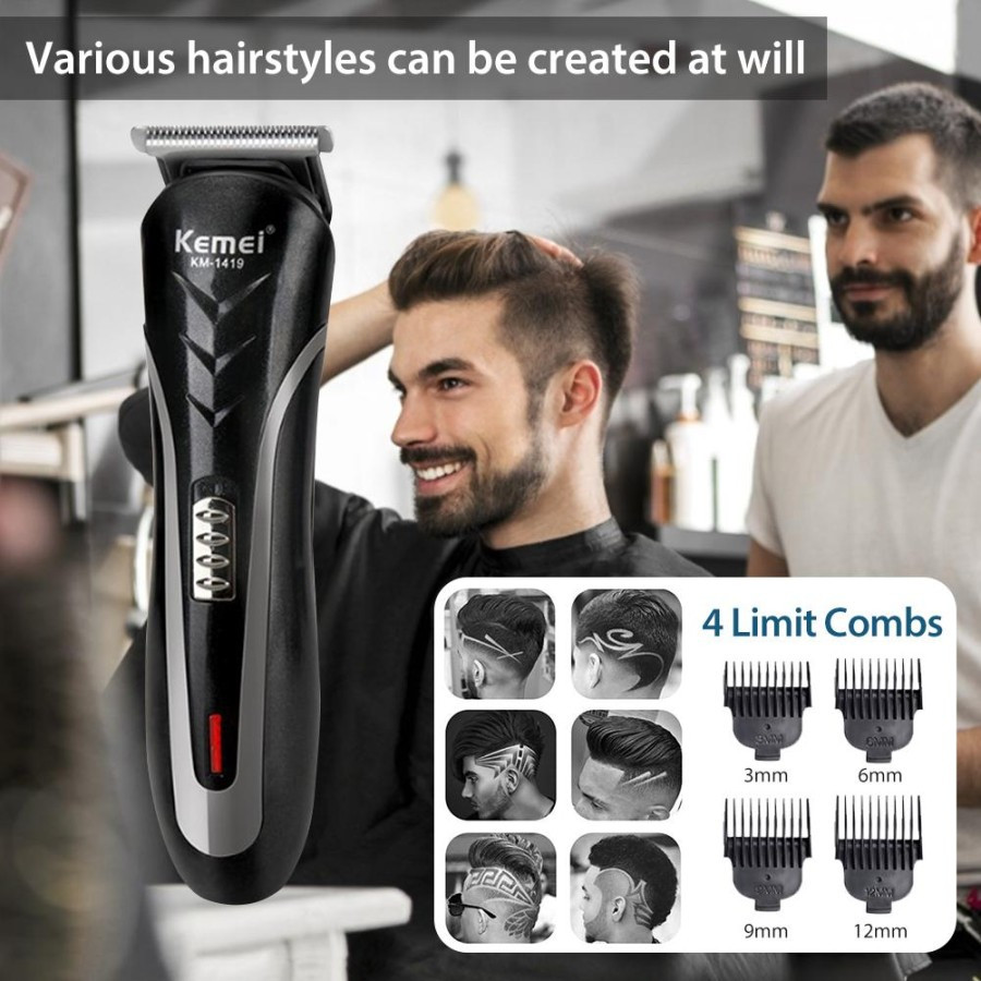 Alat Cukur Rambut Kemei 1419 Pencukur Rambut Elektrik Portable