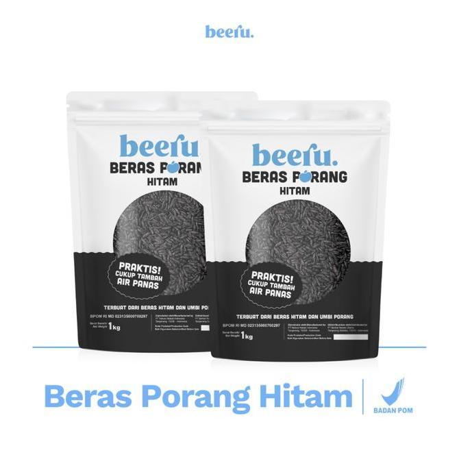 Beeru Beras Porang Hitam isi 2 Pouch 1 Kg - Shirataki Konjac Rice