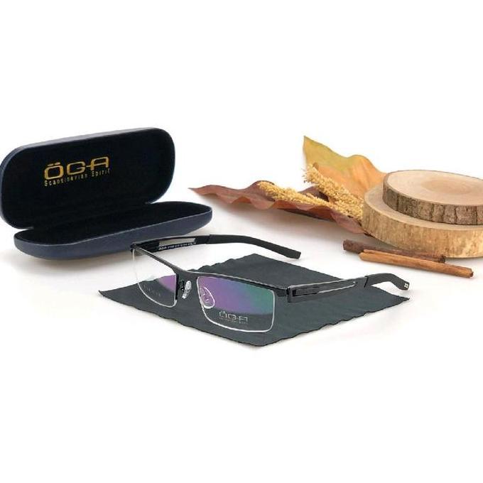 New  Frame Kacamata Pria Sporty Oga 67082 half frame grade original