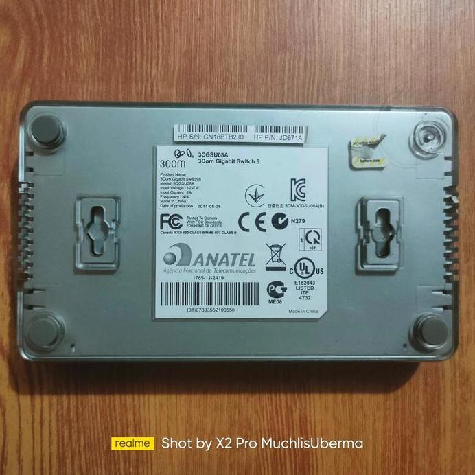 Ready  switch hub 8 port Gigabit HP 3com 3CGSU08A - 3 Com 8port ethernet