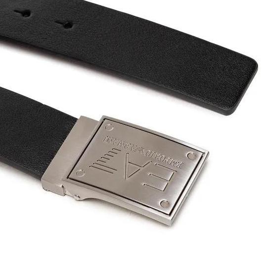 New  BELT LEATHER ARMANI EMPORIO EA7 DEBOSSES BLACK ORIGINAL%