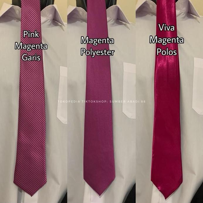 Dasi Pria Ikat Manual Warna Pink Rose Gold Salem Soft Rosegold Fuschia Magenta Dewasa Panjang Polos 
