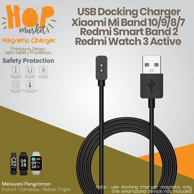 Charger Magnetic Cable Charging Kabel USB 1M for Xiaomi Mi Band 10 / 9 / PRO / 8 / 8 9 ACTIVE / Redm