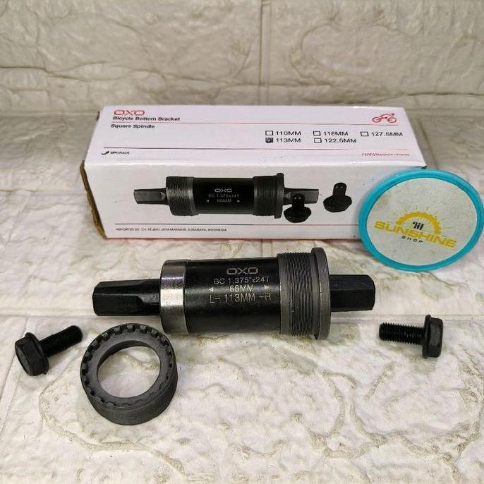 BB Kotak Bearing 113 OXO As Tengah Bottom Bracket 113mm Crank Gir Sepeda Fixie MTB Federal