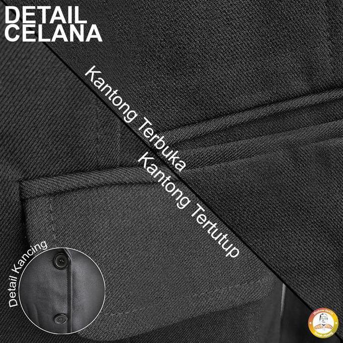New  One Set Setelan Jas Blazer Celana Bahan Panjang Kancing Saku Stelan Jas Kerja Kantor Cewe Polos