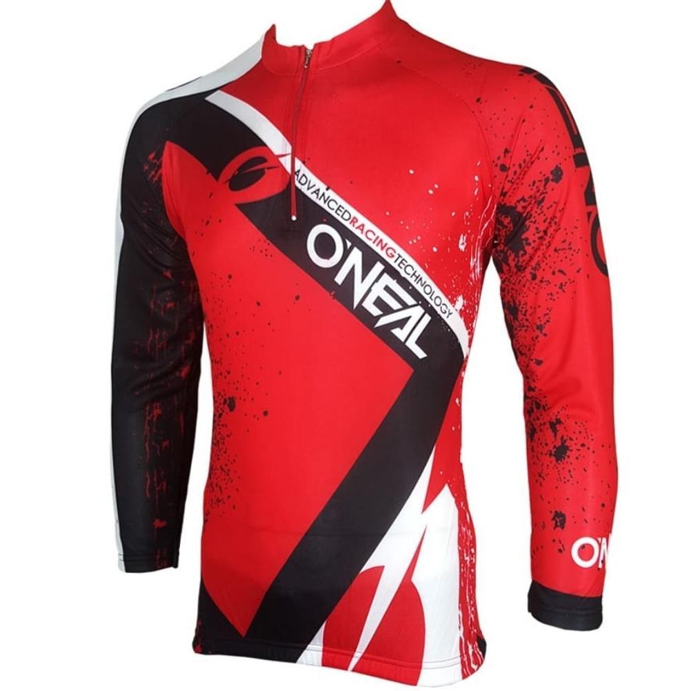 NEW JERSEY SEPEDA GOWES BAJU SEPEDA PANJANG MERAH PUTIH TERBARU