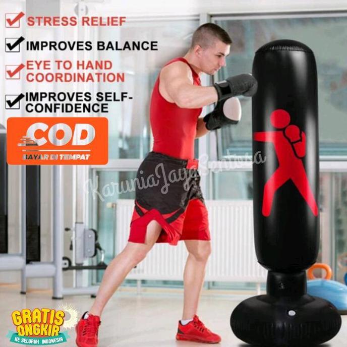 SAMSAK Angin samsak Tinju berdiri vertical punching bag 160cm latihan BOXING