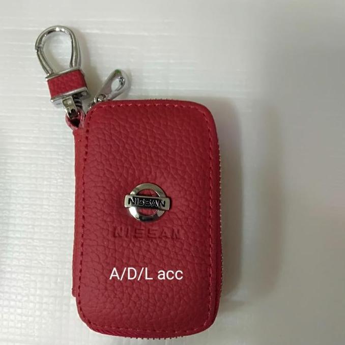 Dompet Stnk Plus Gantungan Kunci Logo Nissan Warna Merah