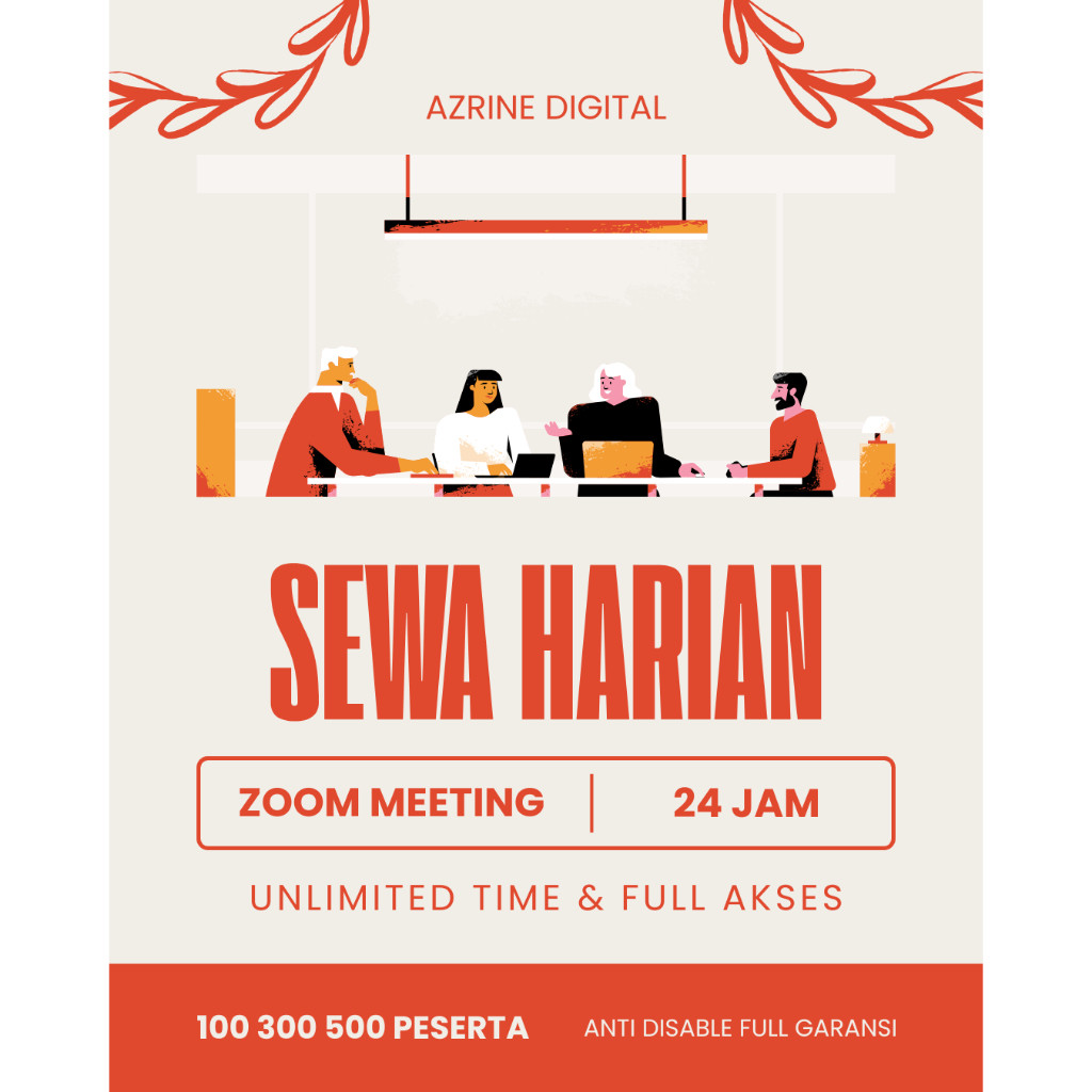 SEWA zoom Meeting Pro 1 Hari 100 300 500 Peserta Unlimited Time Anti Disabled - Terlaris Terpercaya 