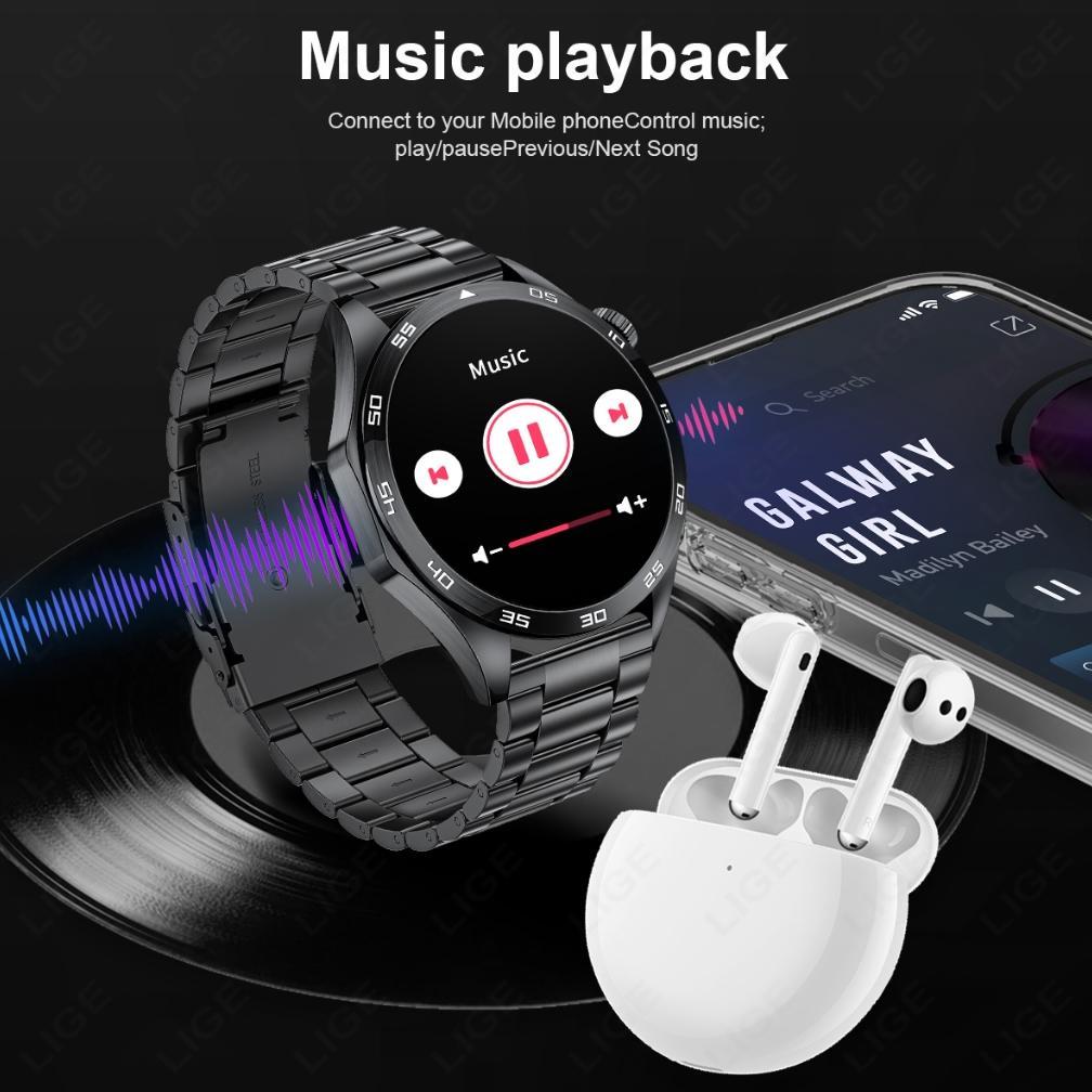 BEST SALE LIGE Smart Watch Pria Layar AMOLED Panggilan Bluetooth Tahan Air Olahraga Luar Ruangan Sma