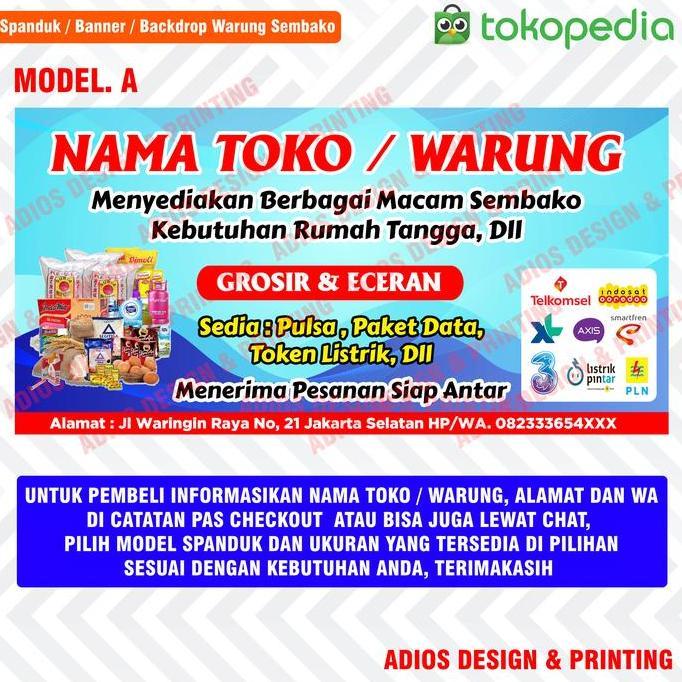 Ready  Spanduk / Banner Toko Kelontong / Warung Sembako