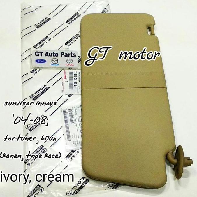Sunvisor Sun Visor Kanan Innova 2004-2008 / Fortuner / Hilux Cream