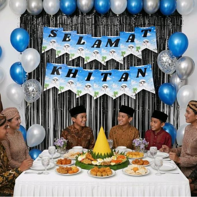 Ready  Set Decor Khitan / Tasyakuran Khitan /Banner Khitan/ Decorasi Khitan