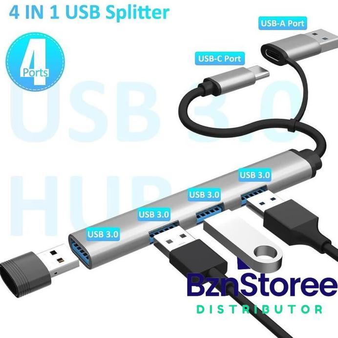 USB 3.0-TYPE-C USB HUB Speed / 2in1 4port USB 3.0 Aluminium HUB / usb 3.0 type c hub