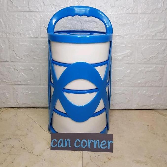 Lansungkirim- Rantang Monthong Susun 4 / Rantang 4 Susun / Rantang Monthong 4 Susun Hijau Pink Kitch