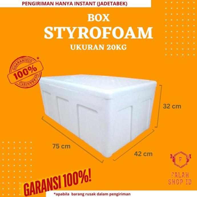 STYROFOAM BOX AG 75 LOW 20 KG 75 x 42 x 32 CM / Container / Cargo / Box Buah / Box Tanaman / Box Hid