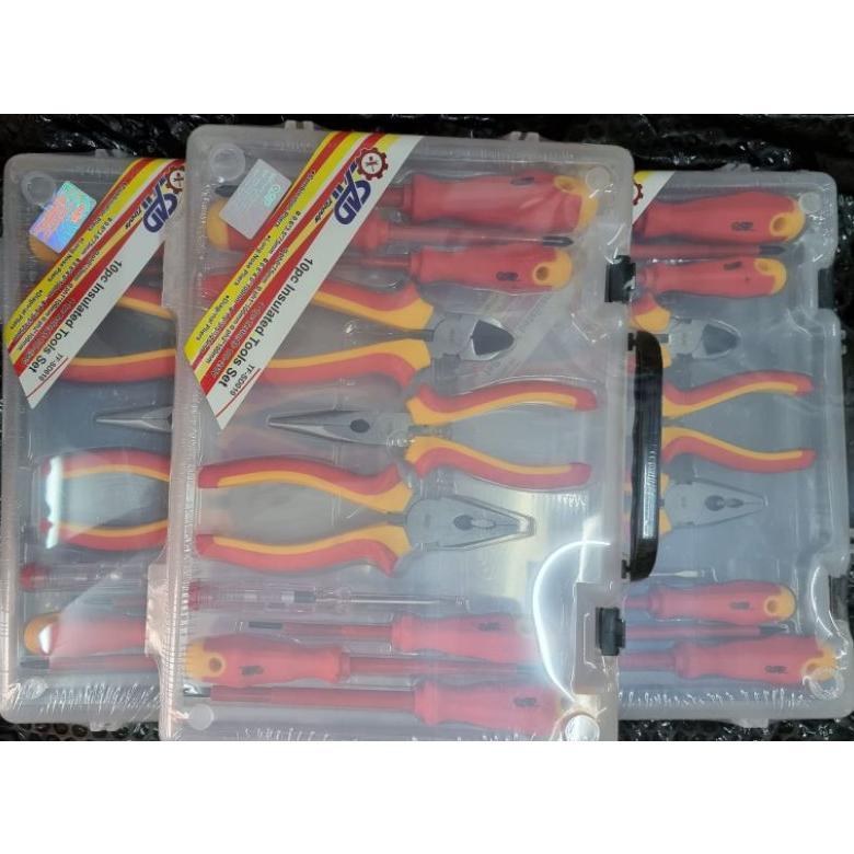 Premium Obeng Tang Listrik Set 10Pcs Obeng Listrik Test Pen 1Set