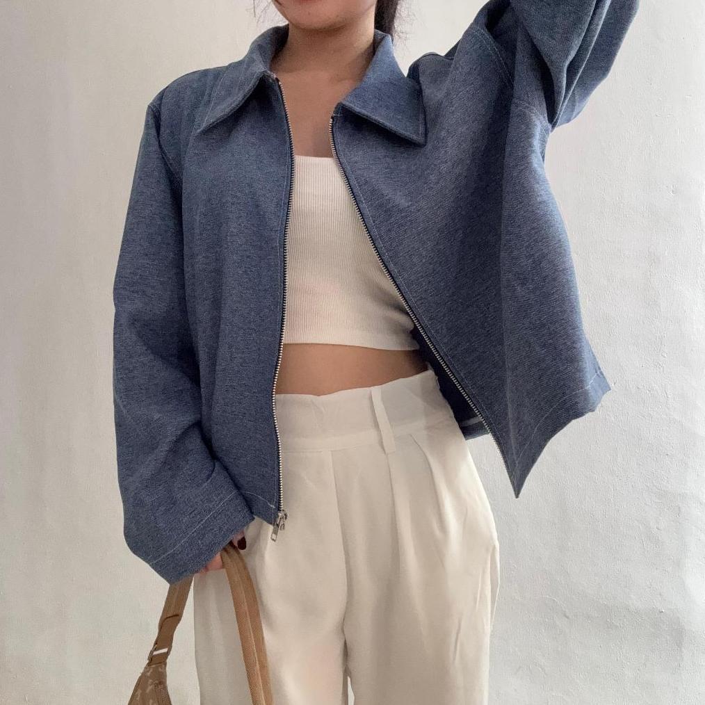 fast delivery satize | sarah denim jacket - jaket oversized denim - oversized outer - denim outer bo