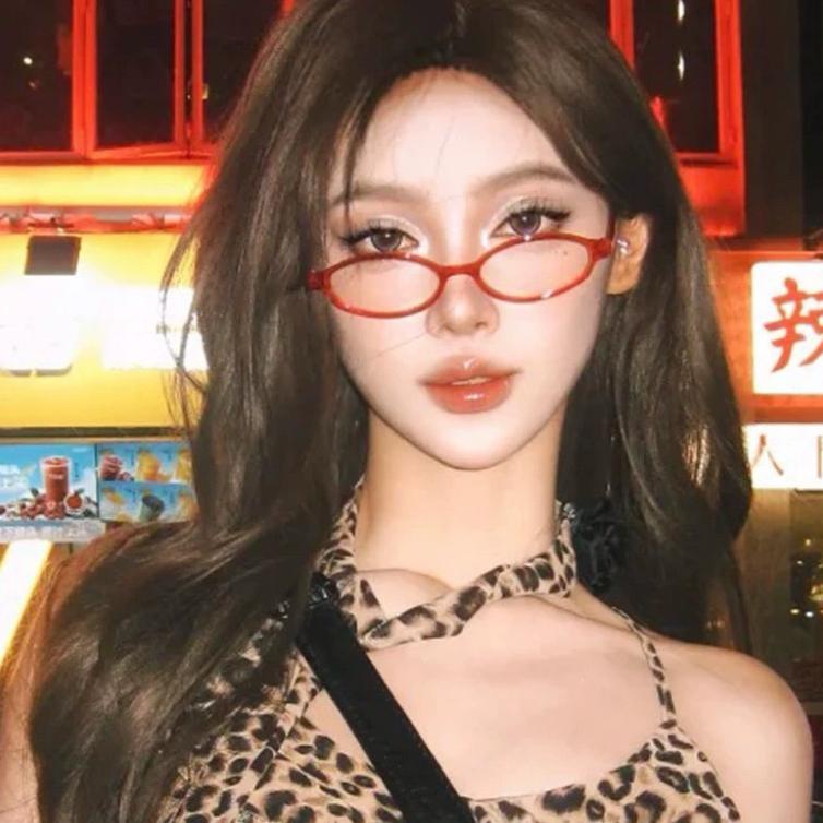 favorit kacamata retro wanita /bingkai oval kacamata model korea untuk unisex