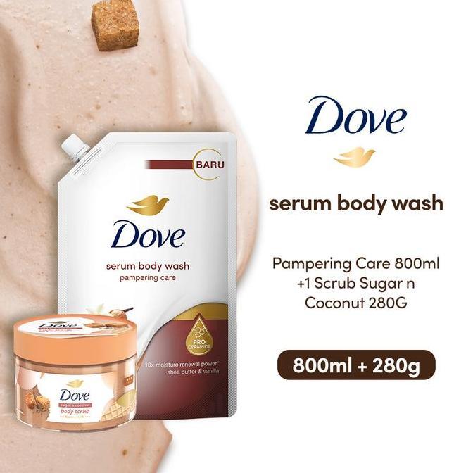 Fupp- Paket Body Care Dove Sabun Mandi & Dove Ice Cream Scrub
