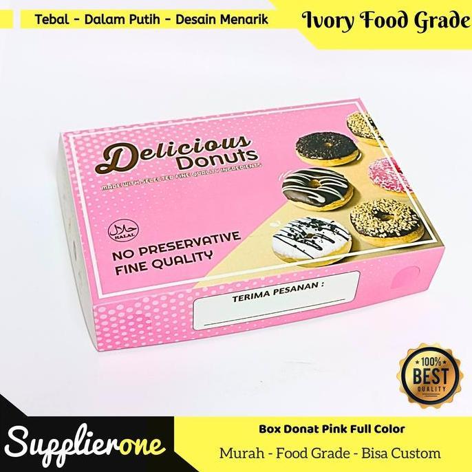HARGA SAHABAT - Box Donat isi 25 / Dus Donat / Kemasan Donat / Kotak Donat / box donat Motif
