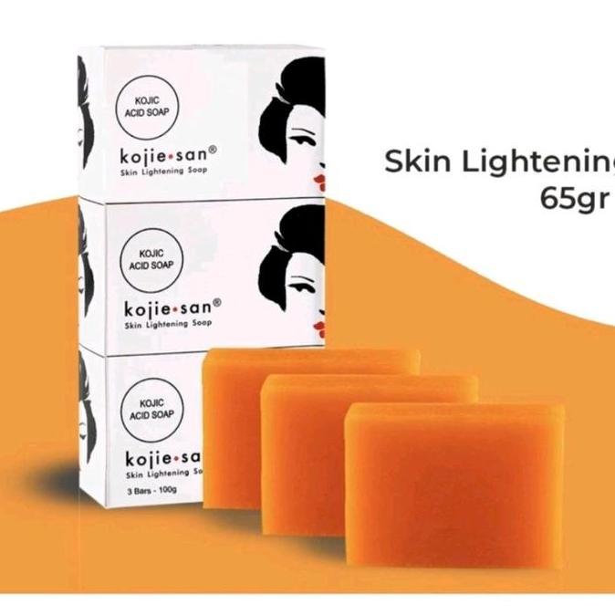 Fupp- 3 Pcs Kojie San Lightening Soap Kojic Acid 65Gr Bpom Vitamin Minyak Kelapa Mencerahkan Brighte