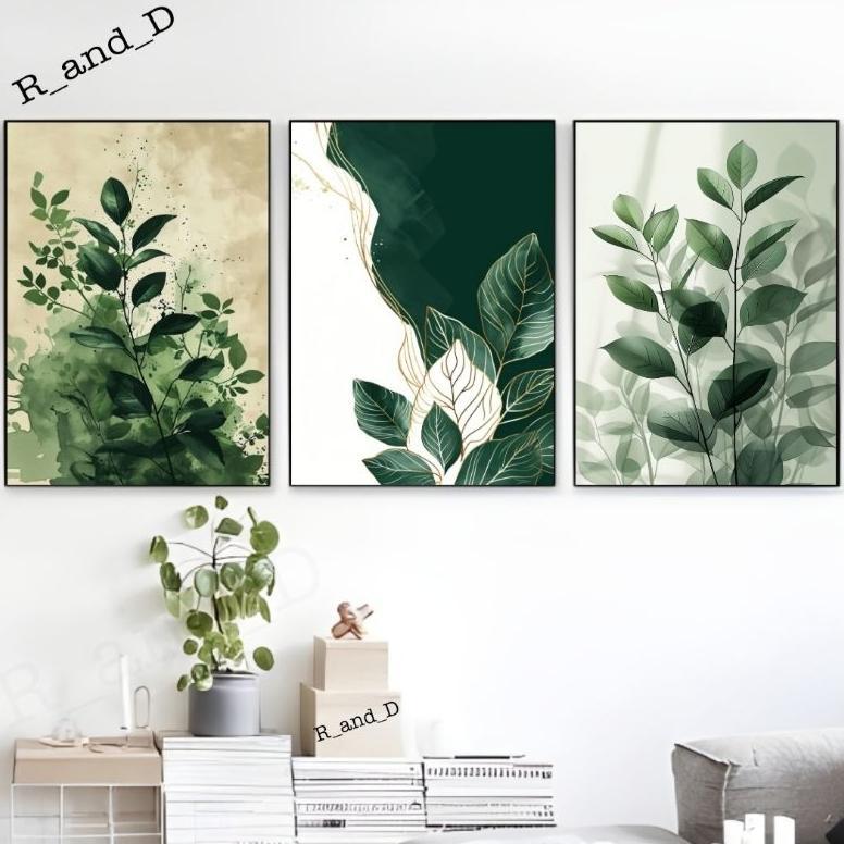 Grosir Hiasan Dinding Motif Tumbuhan Ukuran 47X31 Bingkai Kayu, Dekorasi Rumah Gambar Tanaman Ukuran
