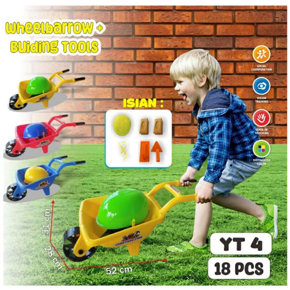 Promo Bisa Cod Trolly Bangunan Anak Edukatif Mainan Gerobak Tukang Pasir Aman Kuat Terbaru Cocok Unt