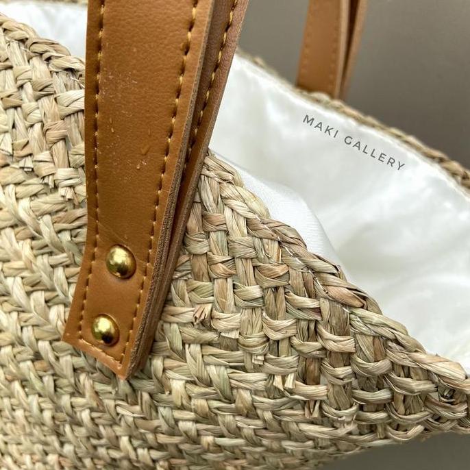 Tas Selempang Anyaman Mendong Bali Etnik Handmade Olive - Maki Gallery murah