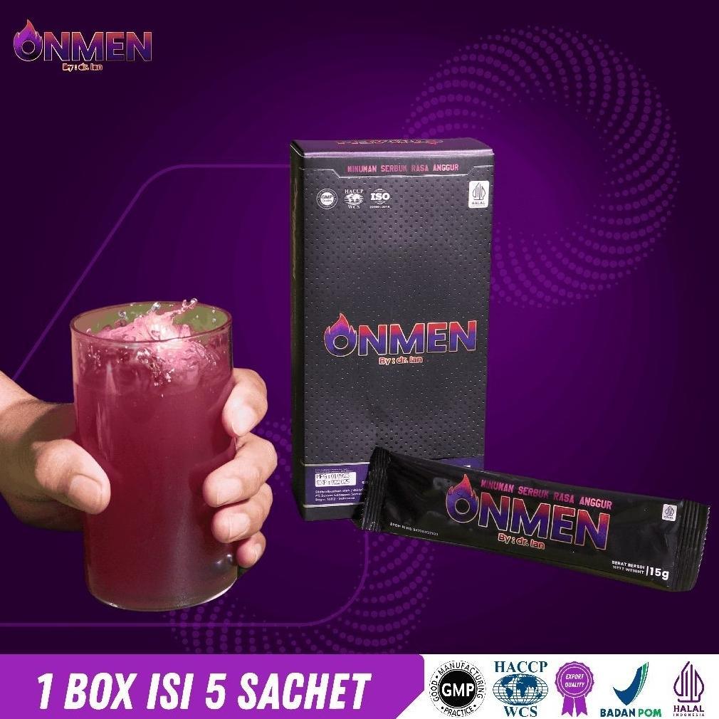 Terlaris Onmen Herbal Suplemen Khusus Pria 1 Box Isi 5 x 15gr Penunjang Performa